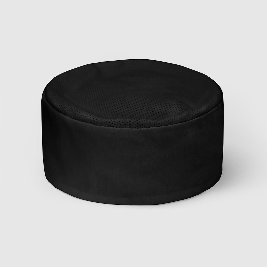 House of Uniforms The Mesh Flat Top Chefs Hat | Adults Yes! Chef Black