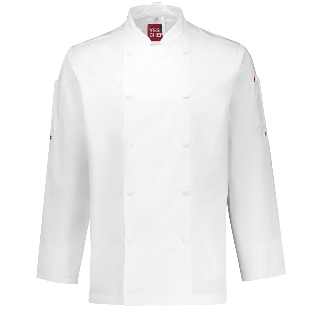 House of Uniforms The Gusto Chef Jacket | Long Sleeve | Mens Yes! Chef White