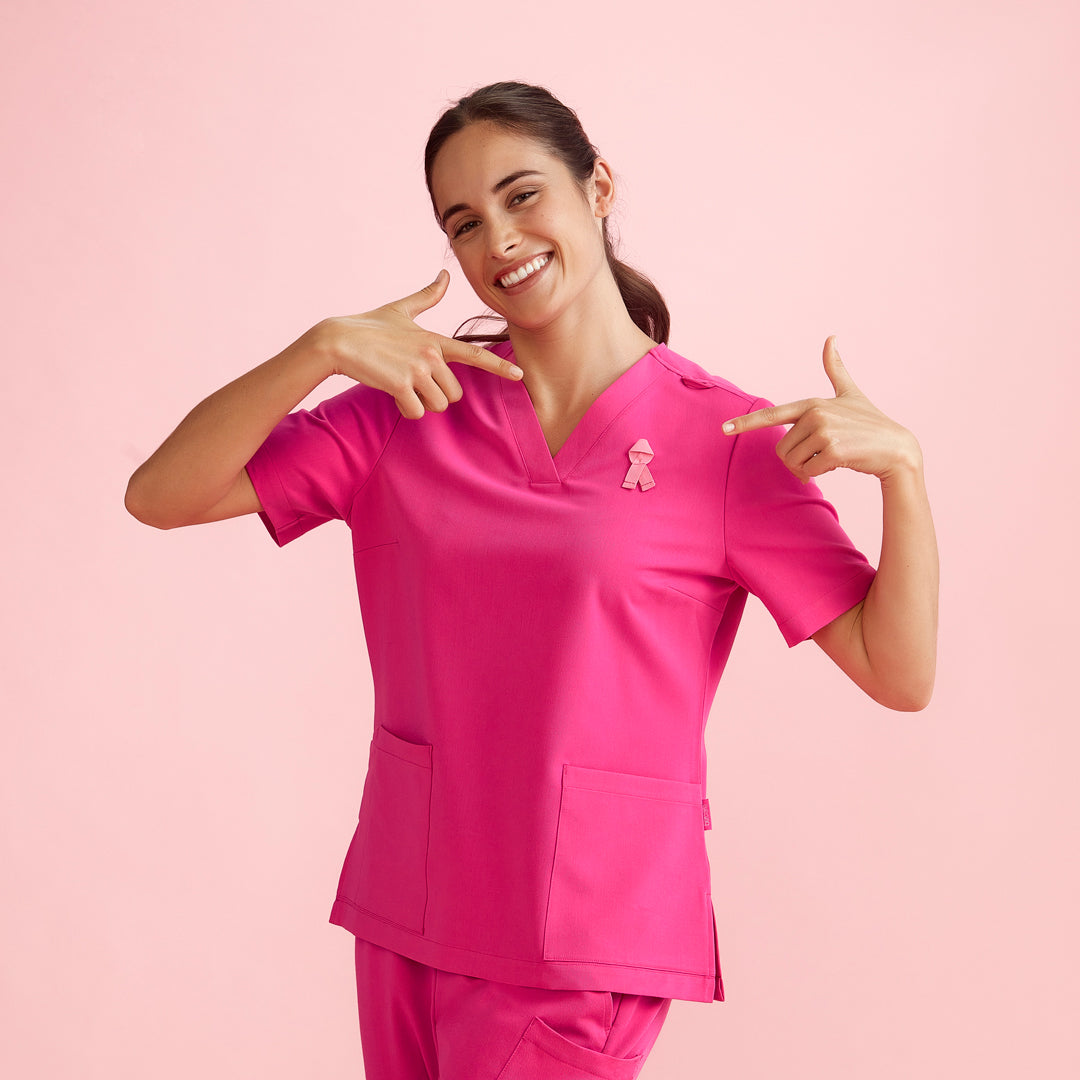 House of Uniforms The Pink V Neck Scrub Top | Ladies Biz Care
