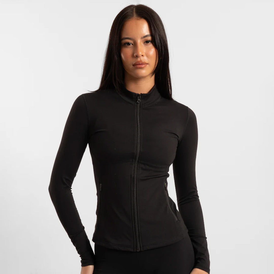 House of Uniforms The Contour Zip Jacket | Ladies Active Basics Black