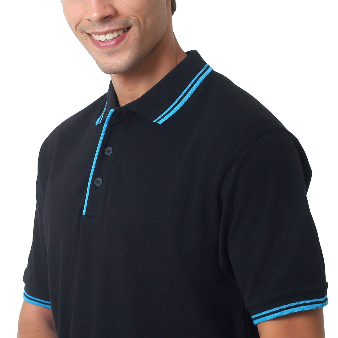 House of Uniforms The Contrast Polo | Adults | Black Base Jbs Wear