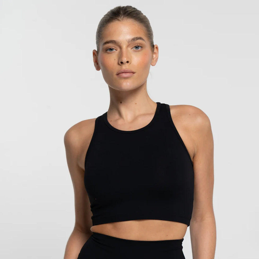 House of Uniforms The Cropped Tank | Ladies Active Basics Black