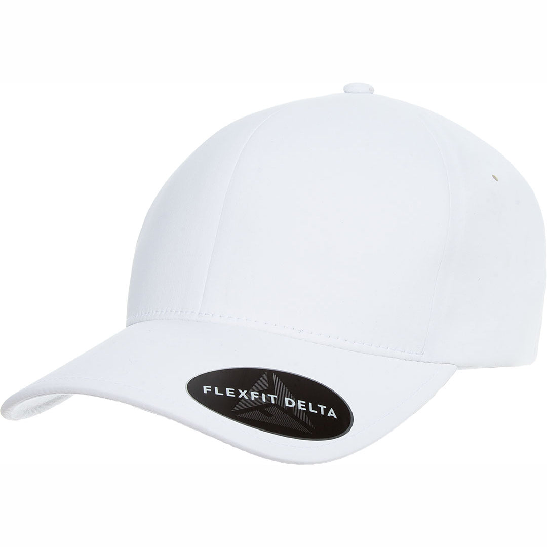 House of Uniforms The Flexfit Delta Cap Flexfit White