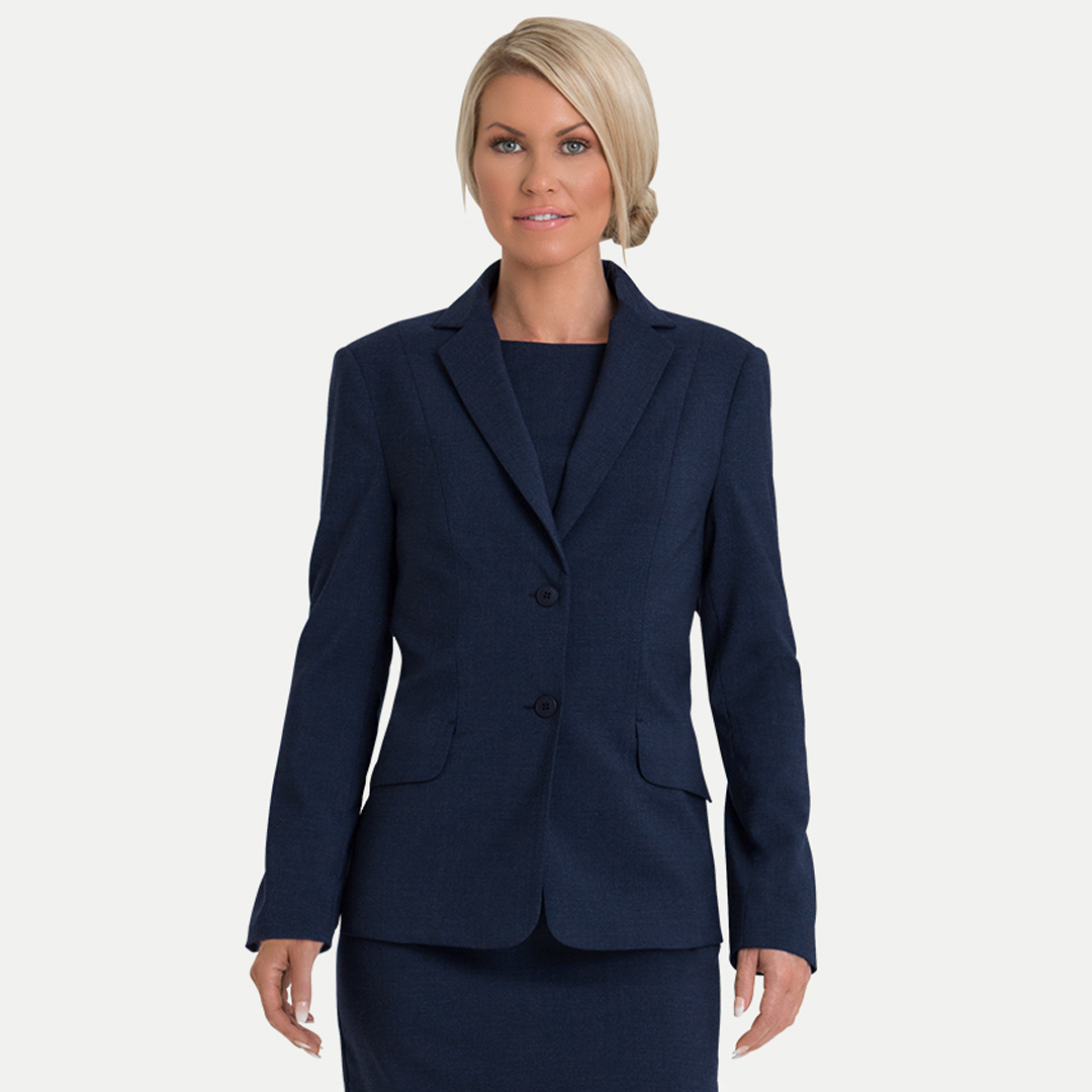 House of Uniforms The Dianna 2 Button Jacket | Sorbtek Corporate Comfort Navy