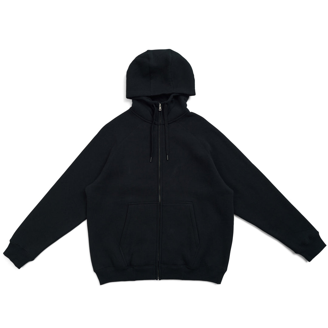 House of Uniforms The Cotton Care Zip Through Hoodie | Mens Ramo Black