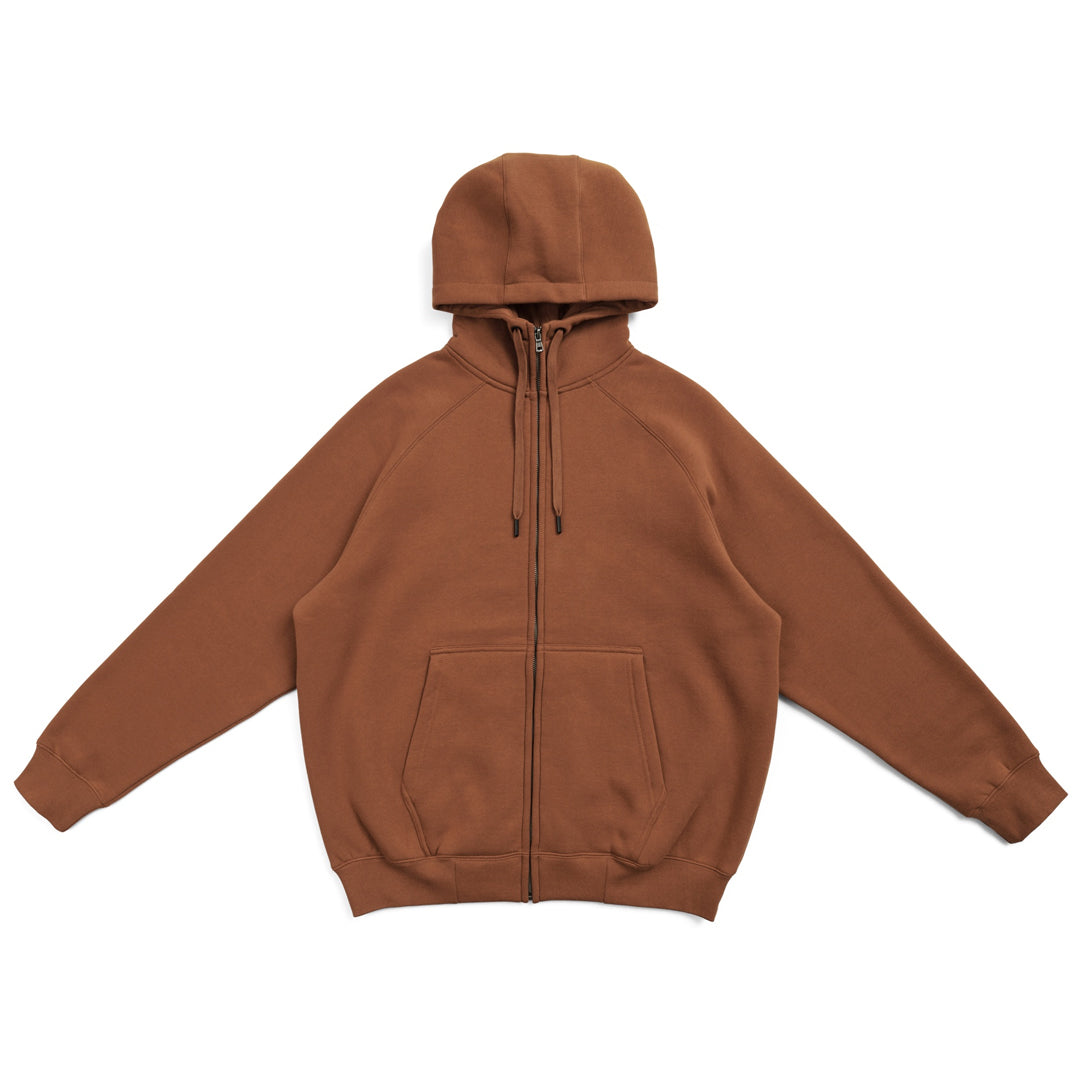 House of Uniforms The Cotton Care Zip Through Hoodie | Mens Ramo Toffee