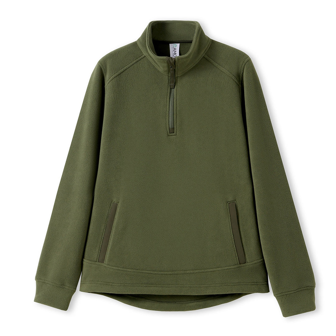 House of Uniforms The Polar Fleece Zip Top | Ladies Ramo Olive-gr