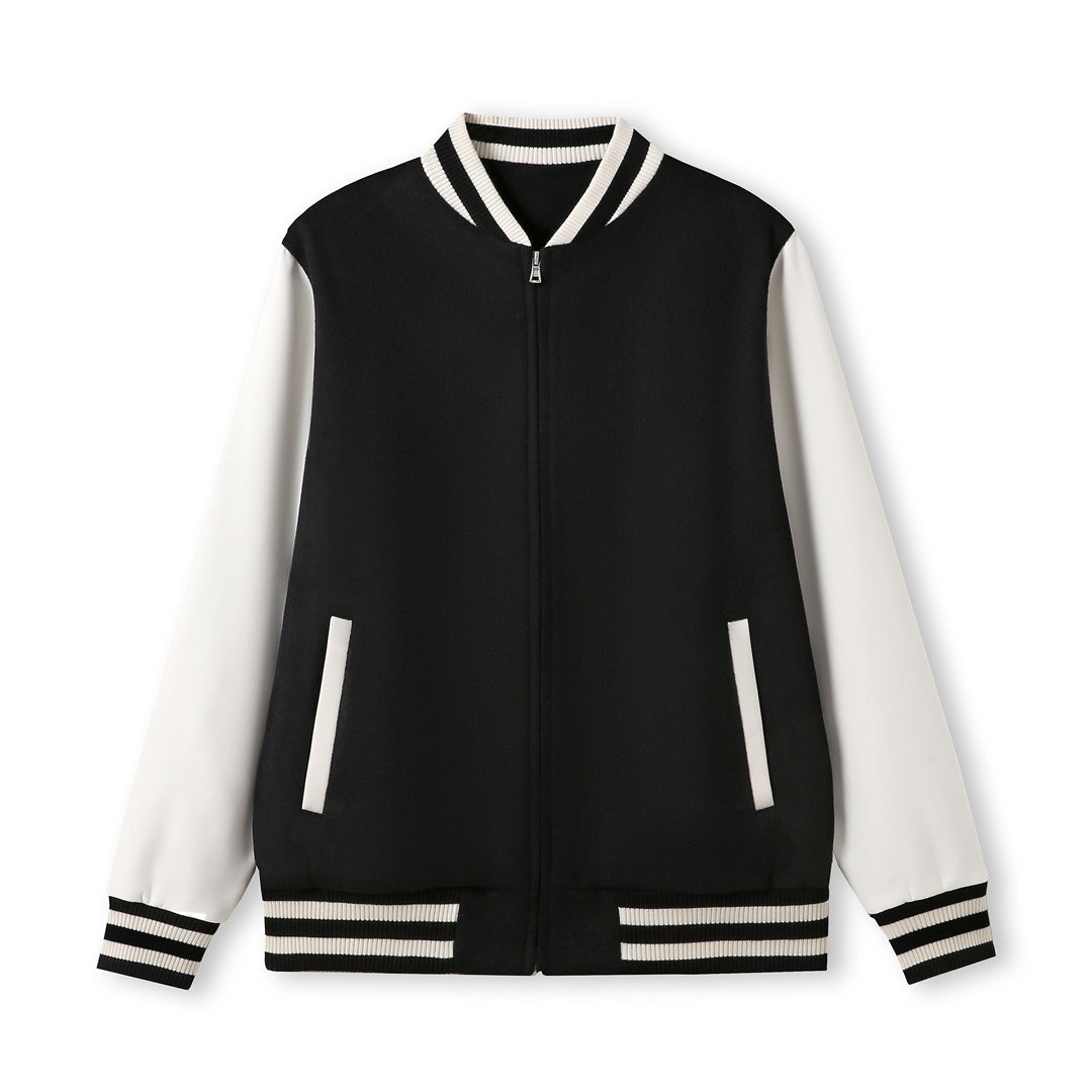 House of Uniforms The Wool Blend Varsity Jacket | Mens Ramo Black/White