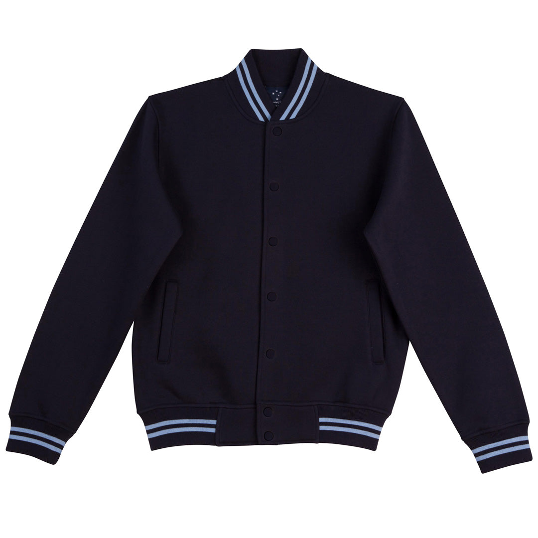 House of Uniforms The Letterman Jacket | Kids Winning Spirit Navy/Sky
