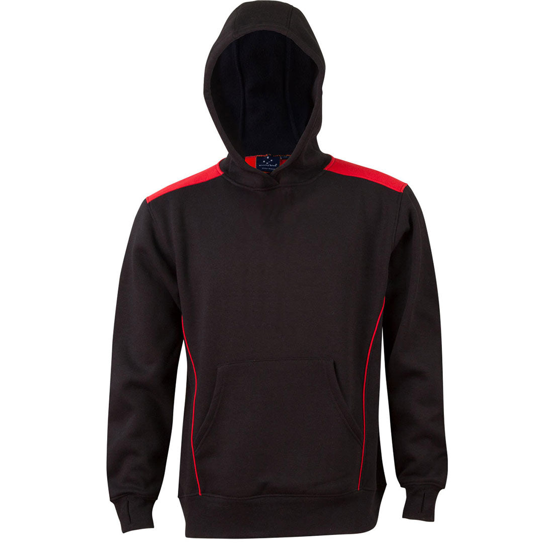 House of Uniforms The Croxton Contrast Hoodie | Kids Winning Spirit Black/Red