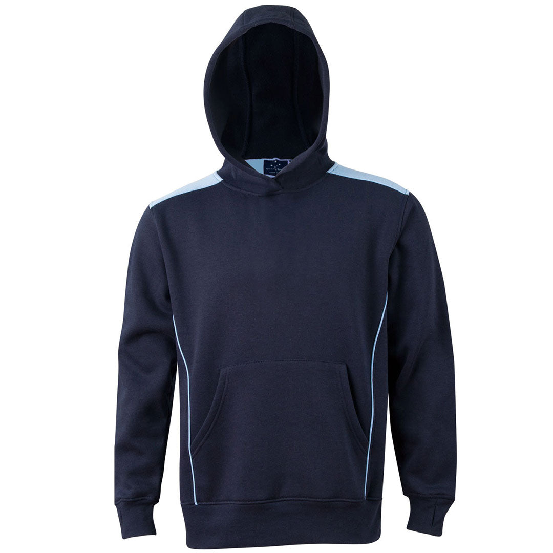 House of Uniforms The Croxton Contrast Hoodie | Kids Winning Spirit Navy/Sky