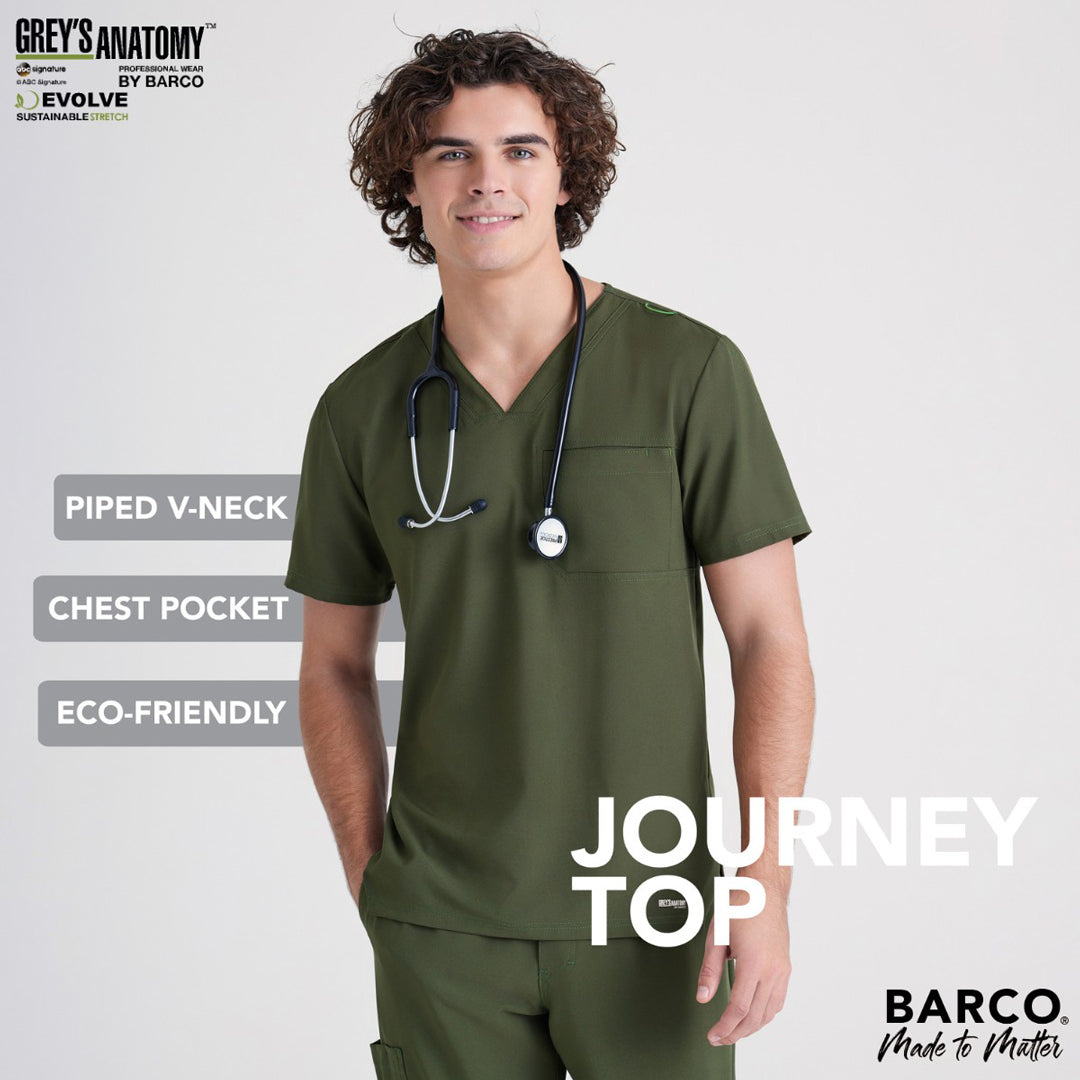 House of Uniforms The Journey Top | Mens | Greys Anatomy Evolve Greys Anatomy by Barco 