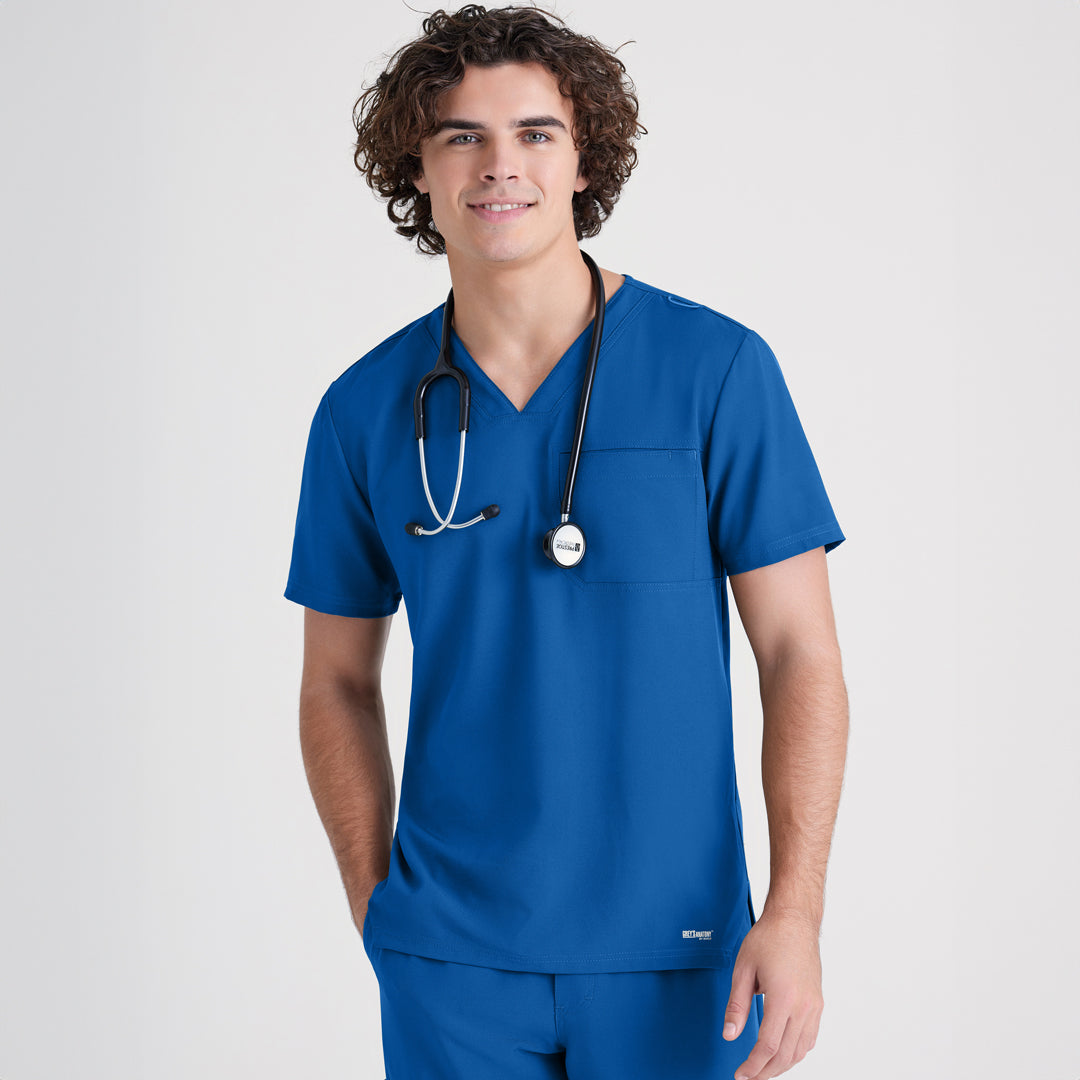 House of Uniforms The Journey Top | Mens | Greys Anatomy Evolve Greys Anatomy by Barco New Royal