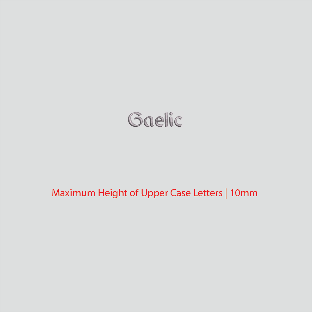 House of Uniforms Embroidery | Personal Names | Small House of Uniforms Gaelic
