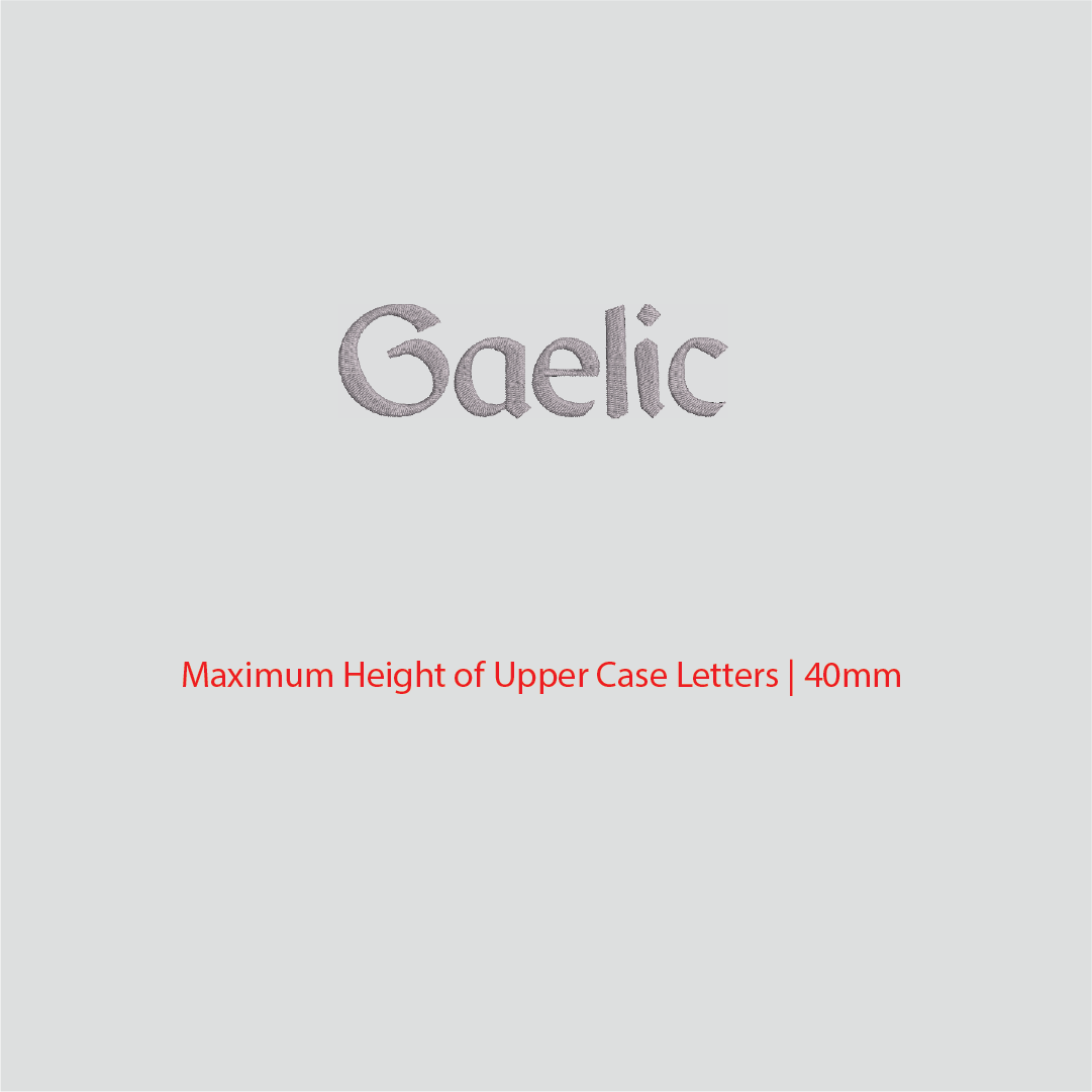House of Uniforms Embroidery | Personal Names | Medium House of Uniforms Gaelic