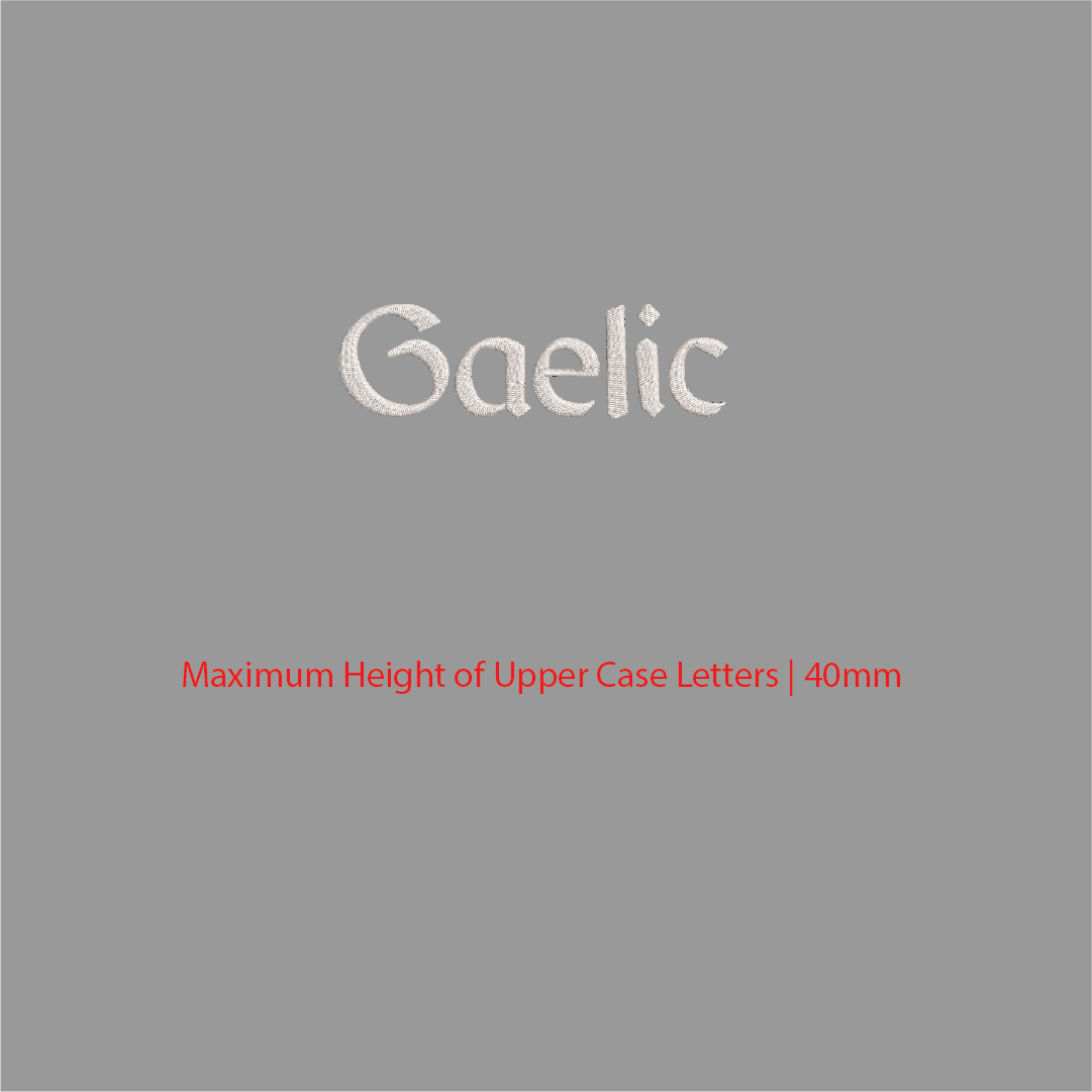 House of Uniforms Embroidery | Personal Names | Medium House of Uniforms Gaelic