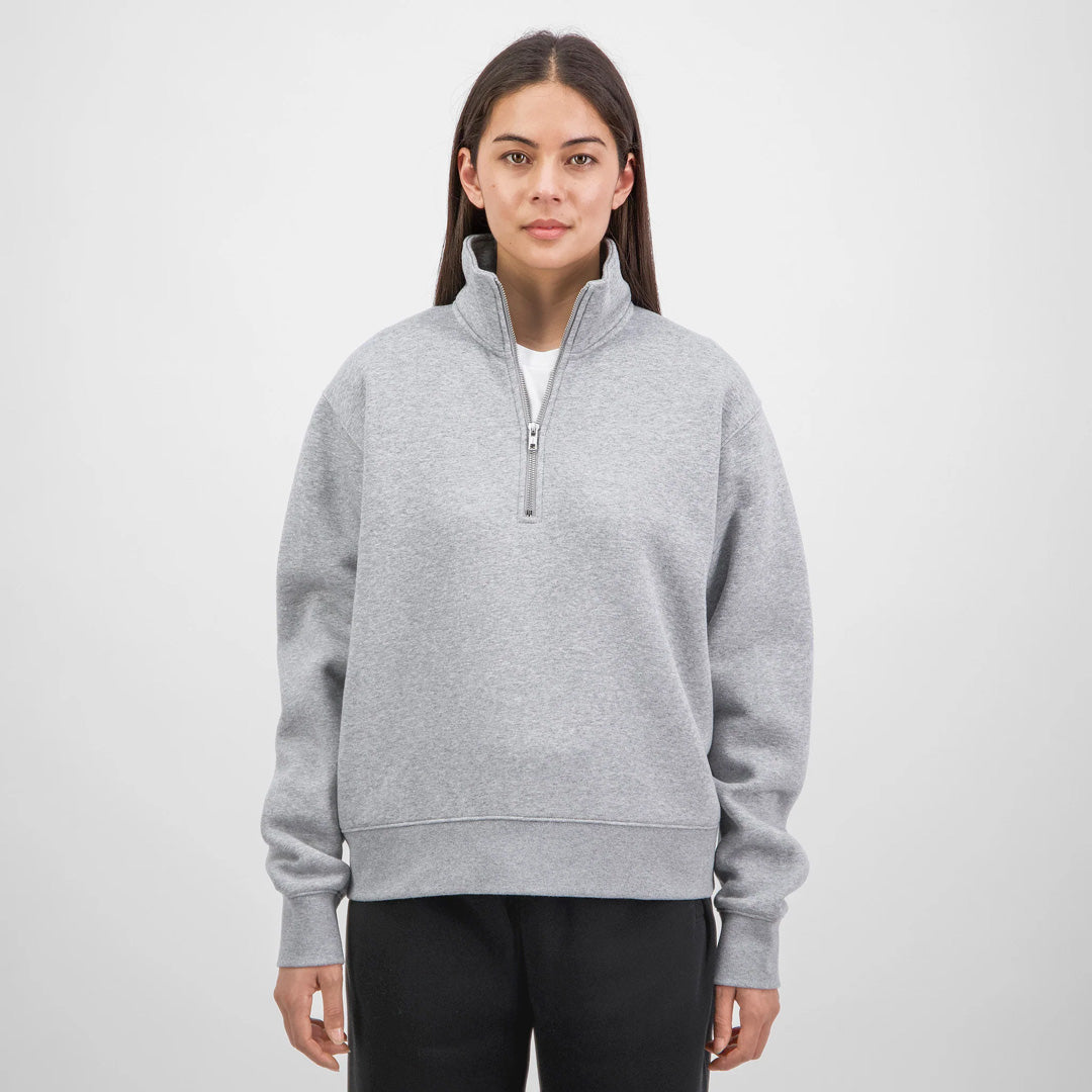 House of Uniforms The Everyday 1/4 Zip Jumper | Ladies Goodmates Grey Marle