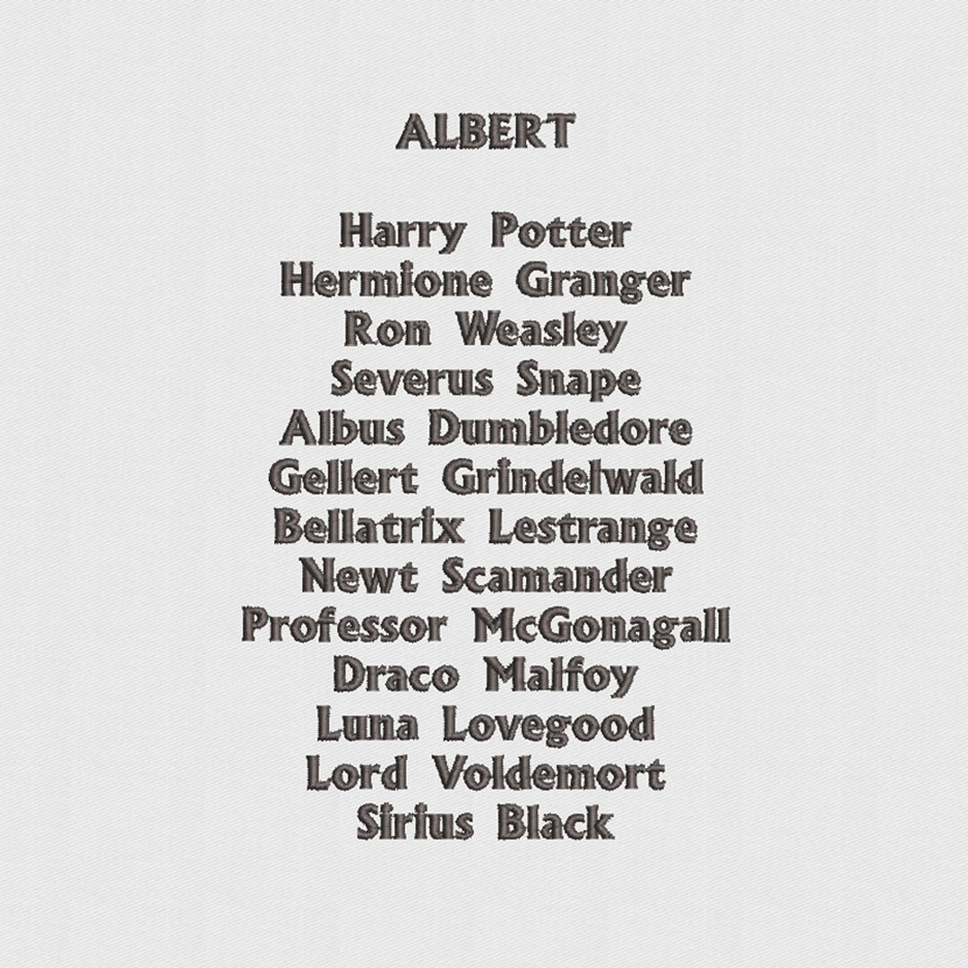 House of Uniforms Embroidery | Personal Names | Large House of Uniforms