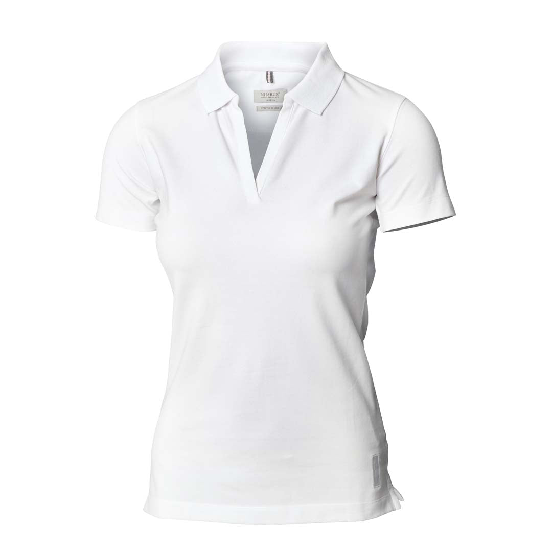 House of Uniforms The Harvard V Neck Polo | Ladies Nimbus White