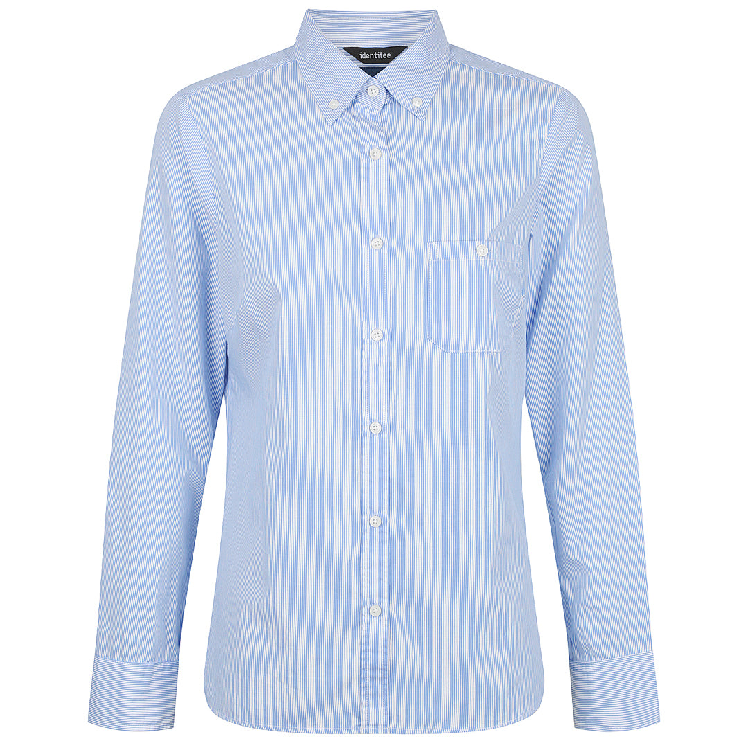 House of Uniforms The Brody Shirt | Ladies | Long Sleeve Identitee Sky/White