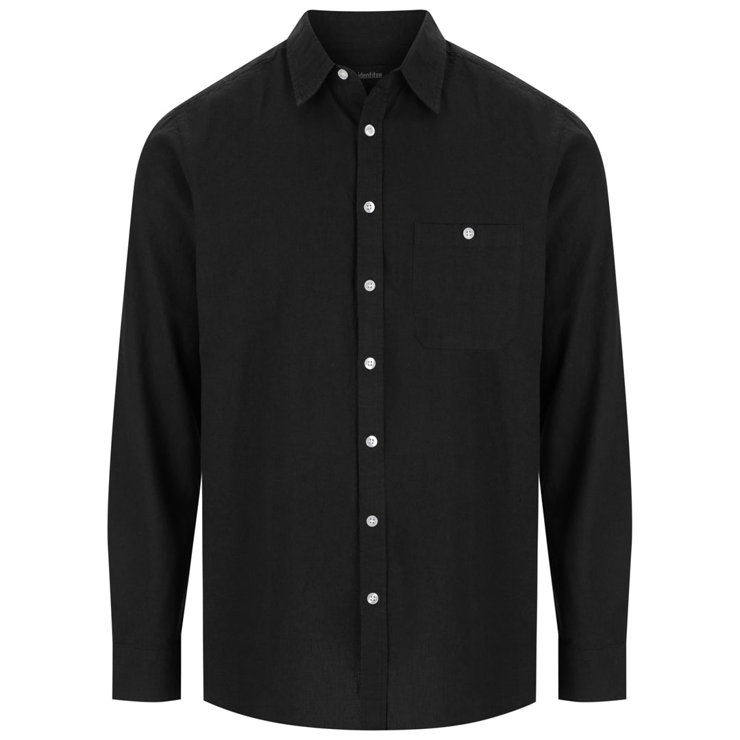 House of Uniforms The Floyd Shirt | Mens | Long Sleeve Identitee Black