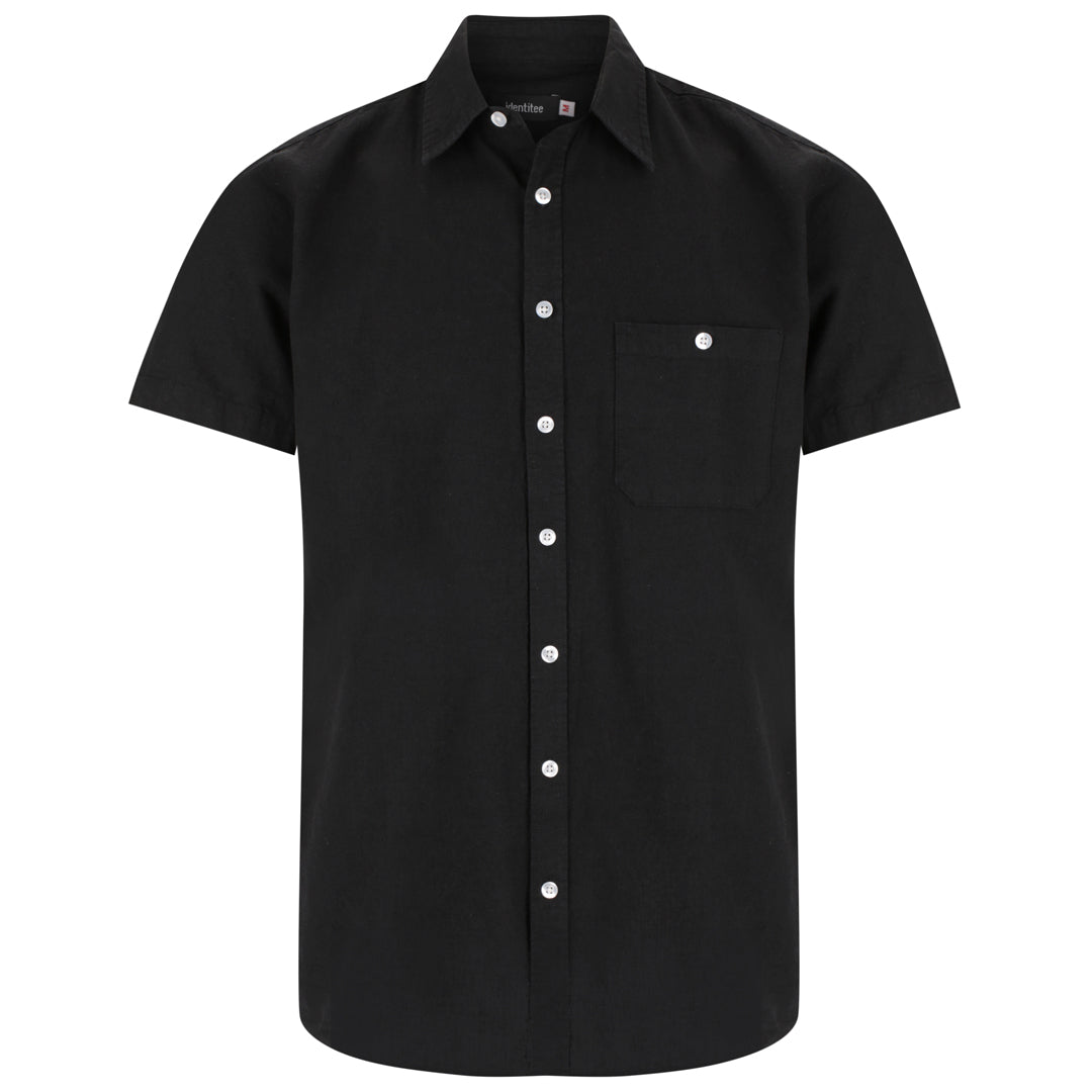 House of Uniforms The Floyd Shirt | Mens | Short Sleeve Identitee Black