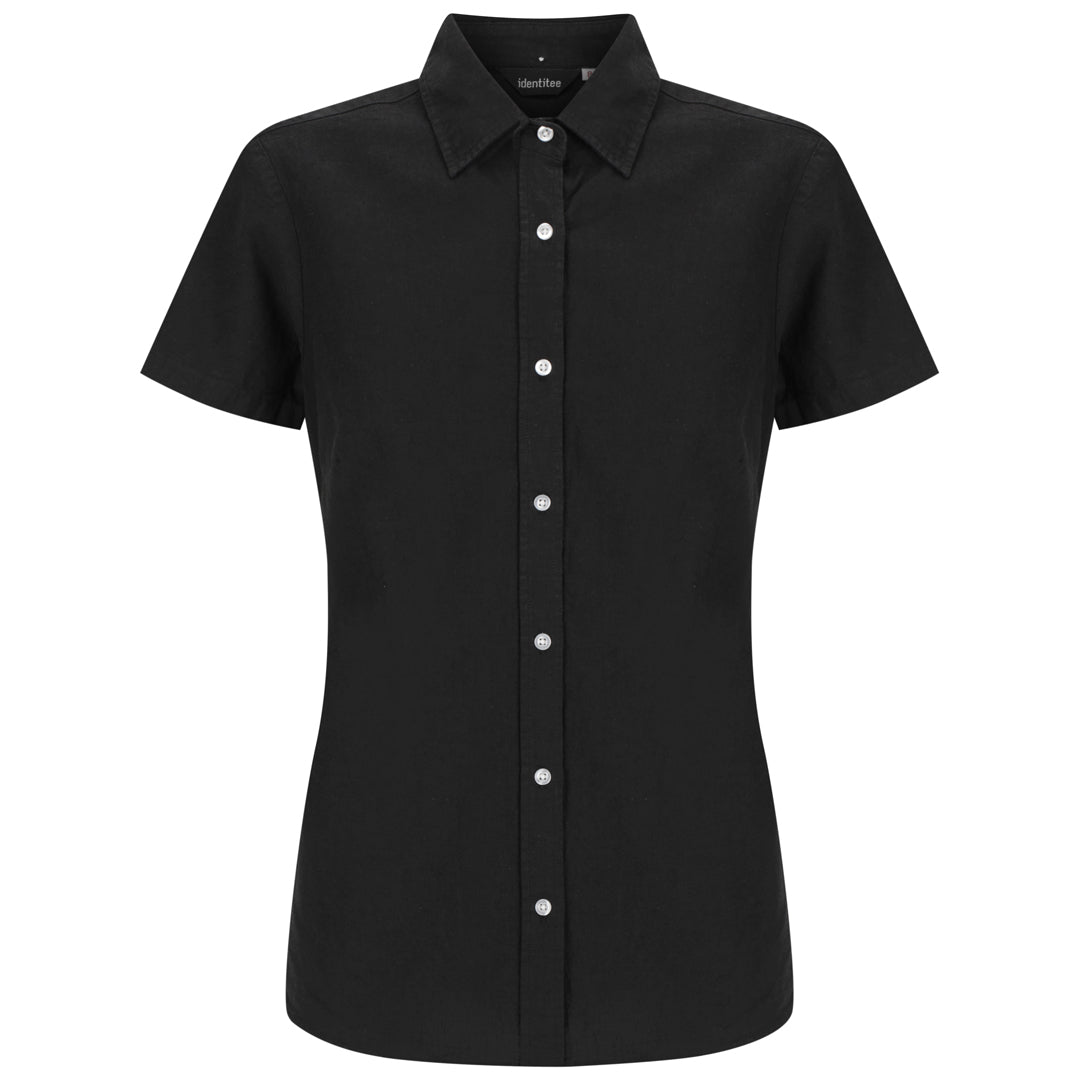 House of Uniforms The Floyd Shirt | Ladies | Short Sleeve Identitee Black