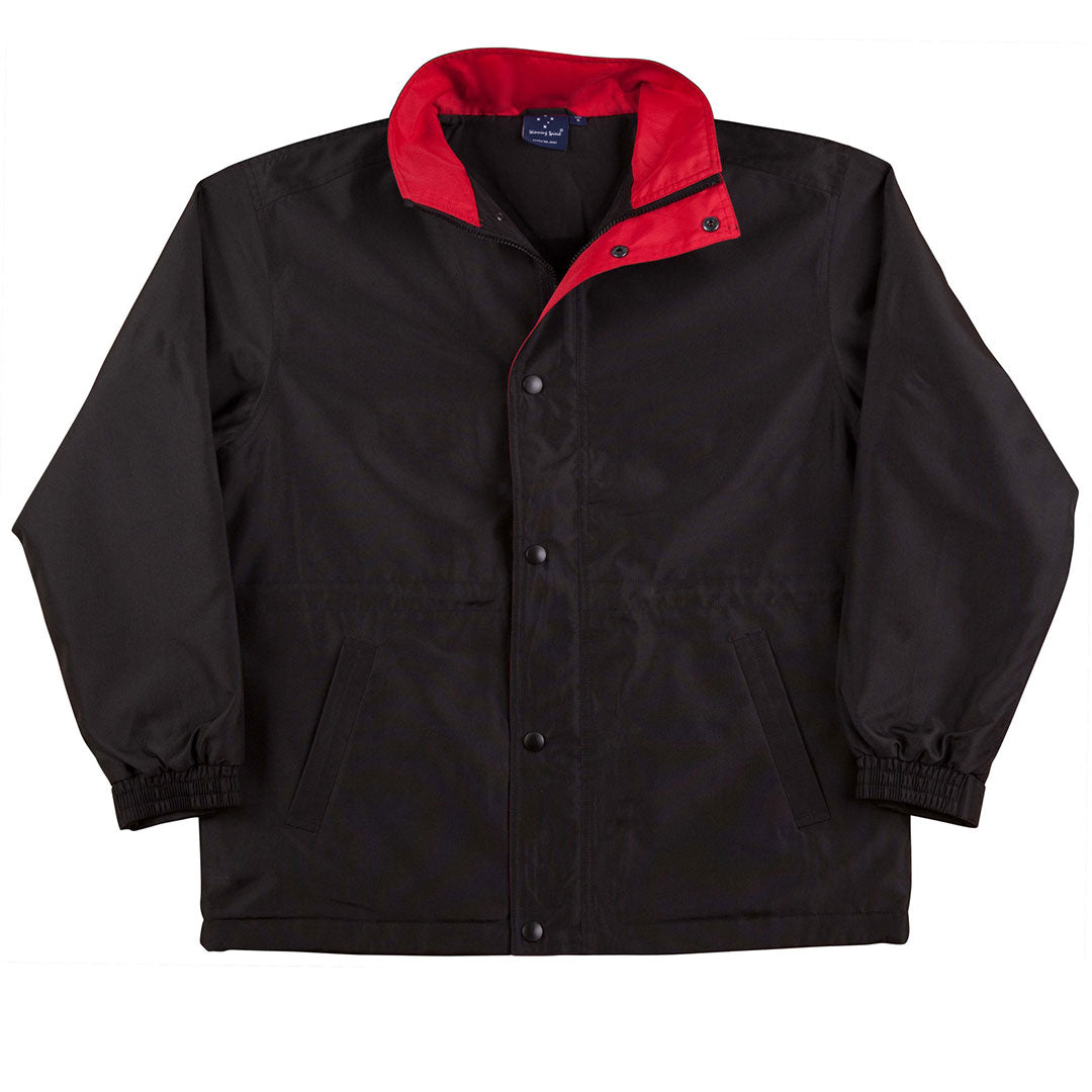 House of Uniforms The Stadium Jacket | Kids Winning Spirit Black/Red