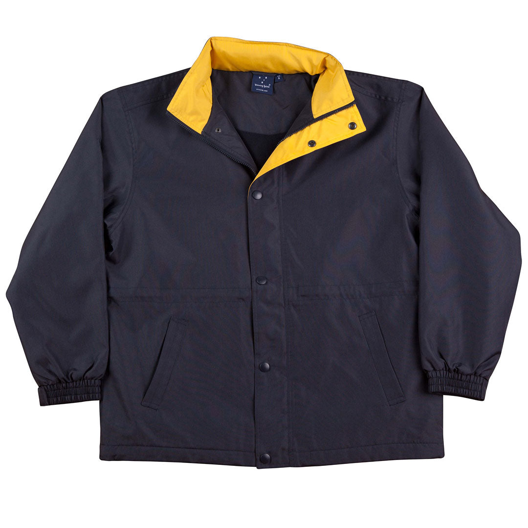House of Uniforms The Stadium Jacket | Kids Winning Spirit Navy/Gold