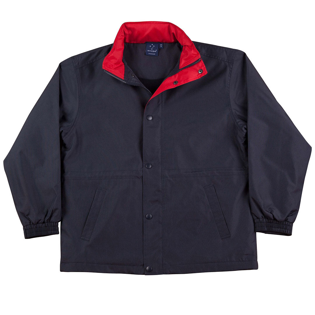 House of Uniforms The Stadium Jacket | Kids Winning Spirit Navy/Red