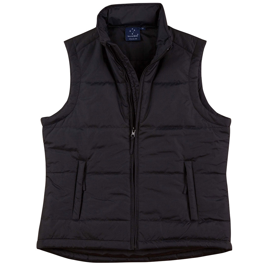 House of Uniforms The Nylon Ripstop Padded Vest | Ladies Winning Spirit Black