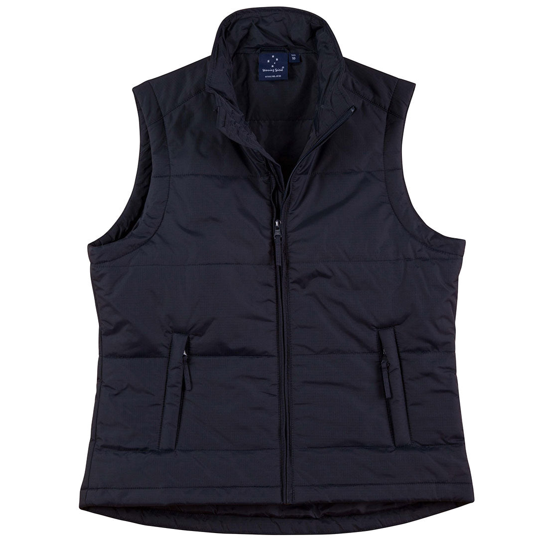 House of Uniforms The Nylon Ripstop Padded Vest | Ladies Winning Spirit Navy