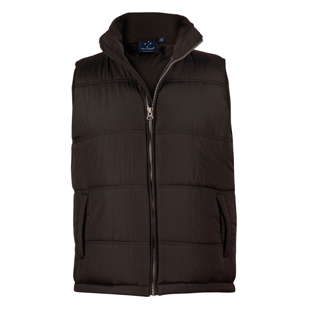 House of Uniforms The Everest Heavy Quilted Vest | Adults Winning Spirit Black