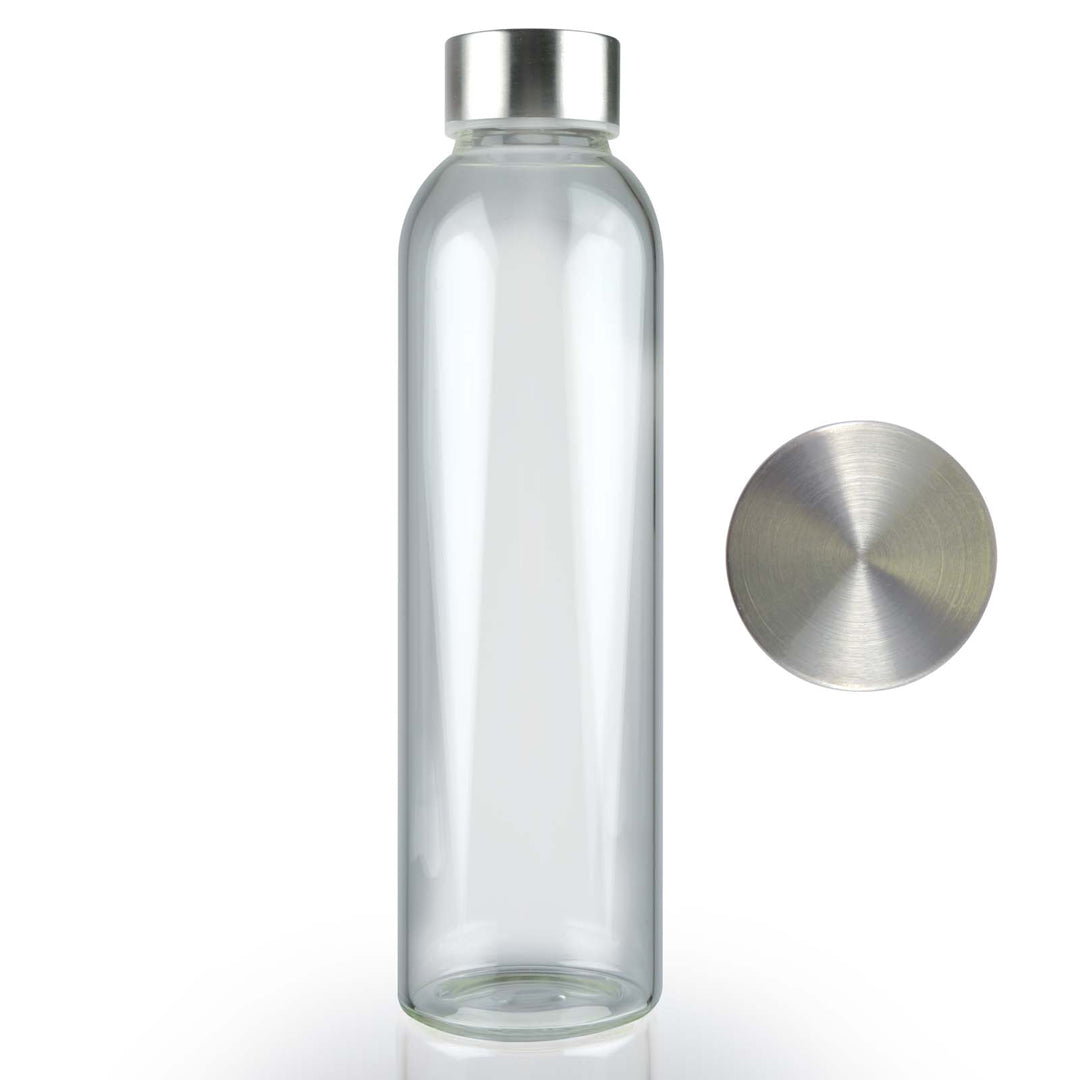House of Uniforms The Capri Glass Bottle | 550ml Logo Line Clear