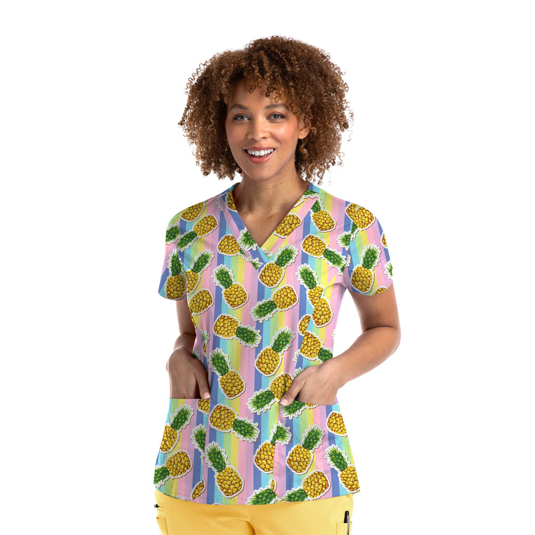 House of Uniforms The V Neck Printed Scrub Top | Ladies Maevn MAPA