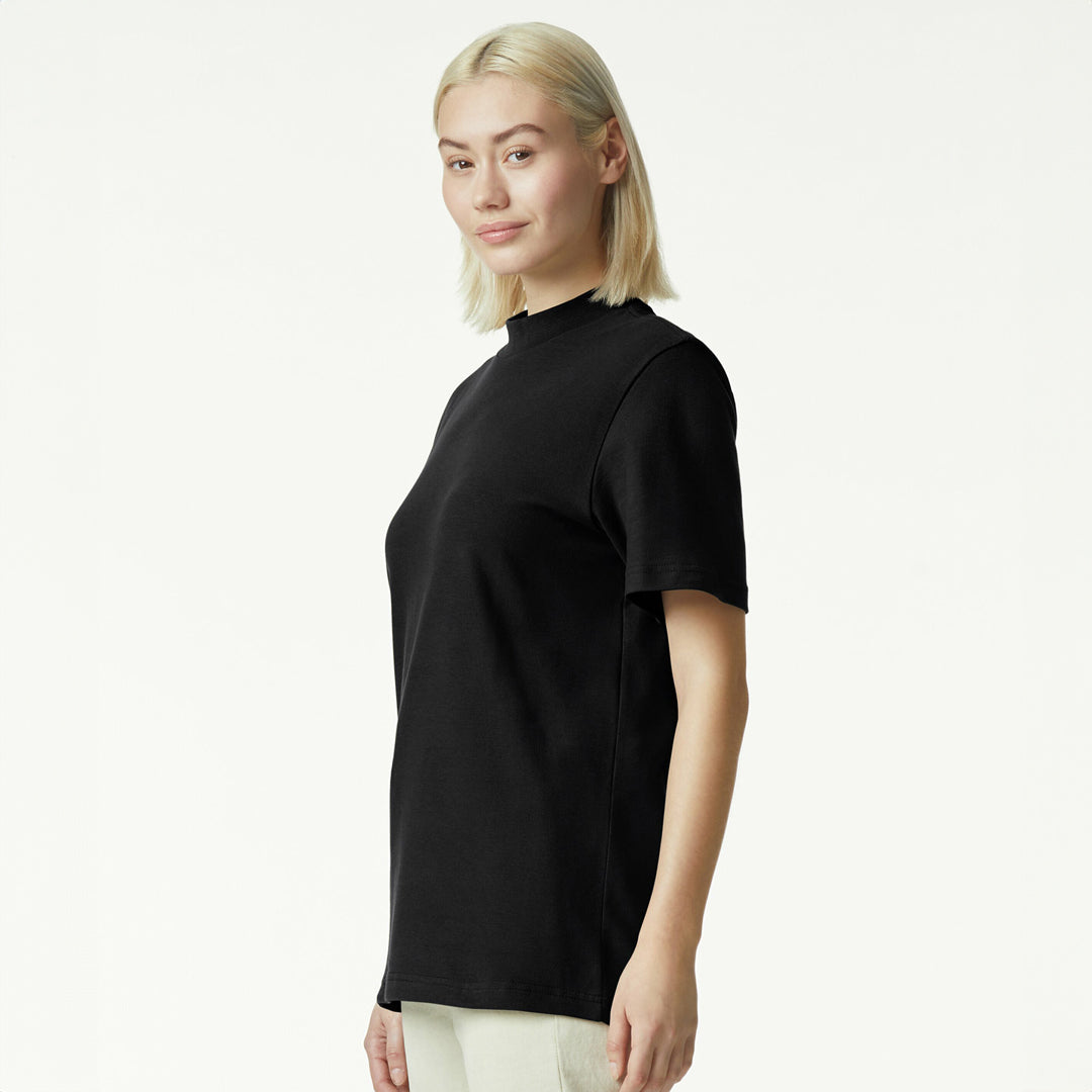House of Uniforms The Mock Neck Tee Shirt | Adults American Apparel