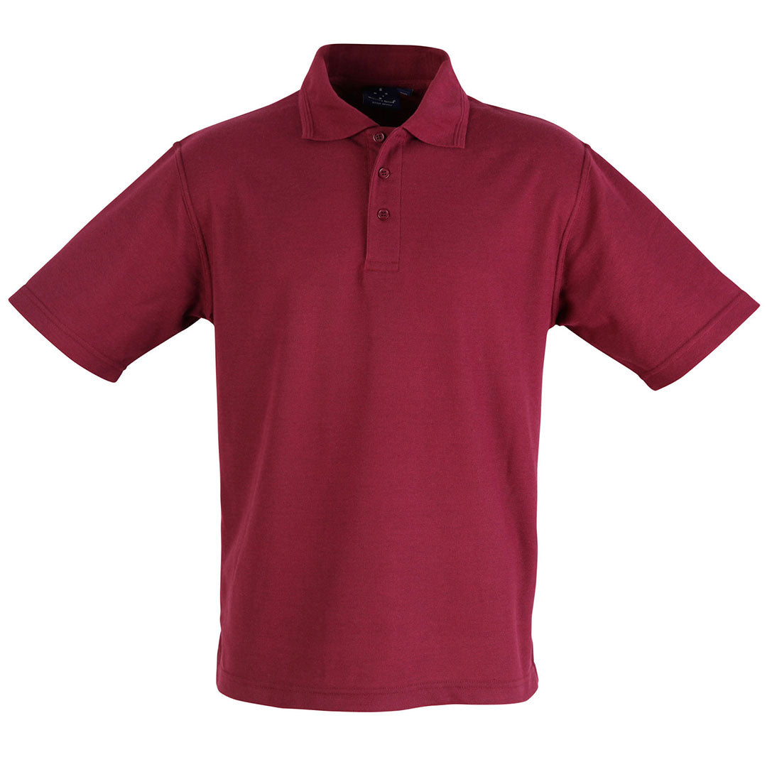 House of Uniforms The Traditional Pique Knit Polo | Adults Winning Spirit Maroon