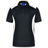 House of Uniforms The Winner Contrast Polo | Mens | Dark Colours Winning Spirit Black/White