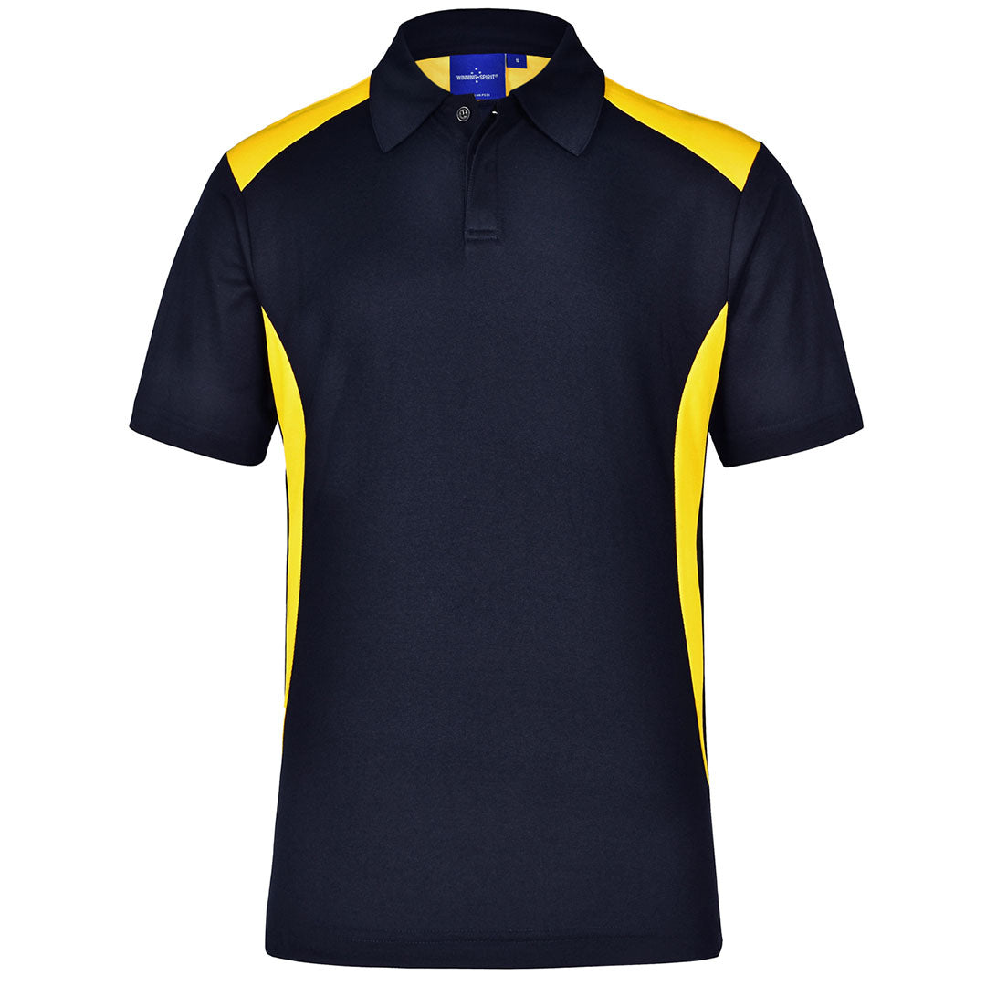 House of Uniforms The Winner Contrast Polo | Mens | Dark Colours Winning Spirit Navy/Gold