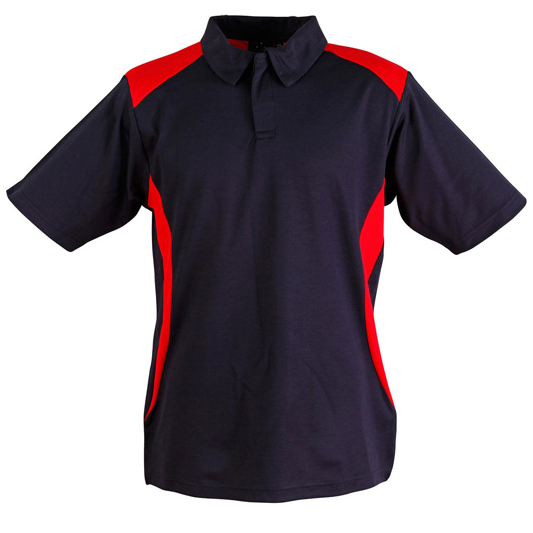 House of Uniforms The Winner Contrast Polo | Mens | Dark Colours Winning Spirit Navy/Red