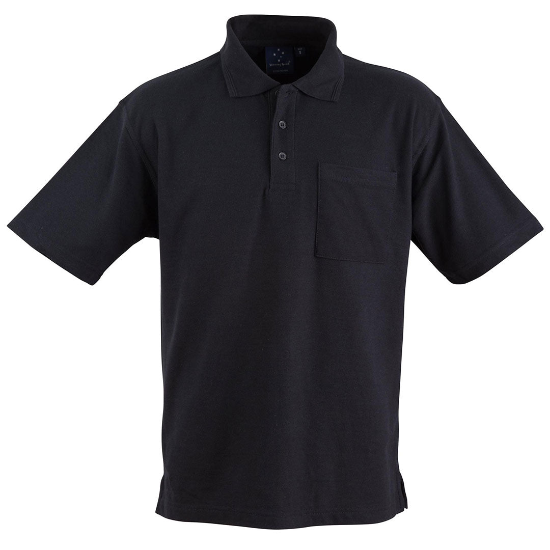 House of Uniforms The Broadbeach Pocket Polo | Adults Winning Spirit Black