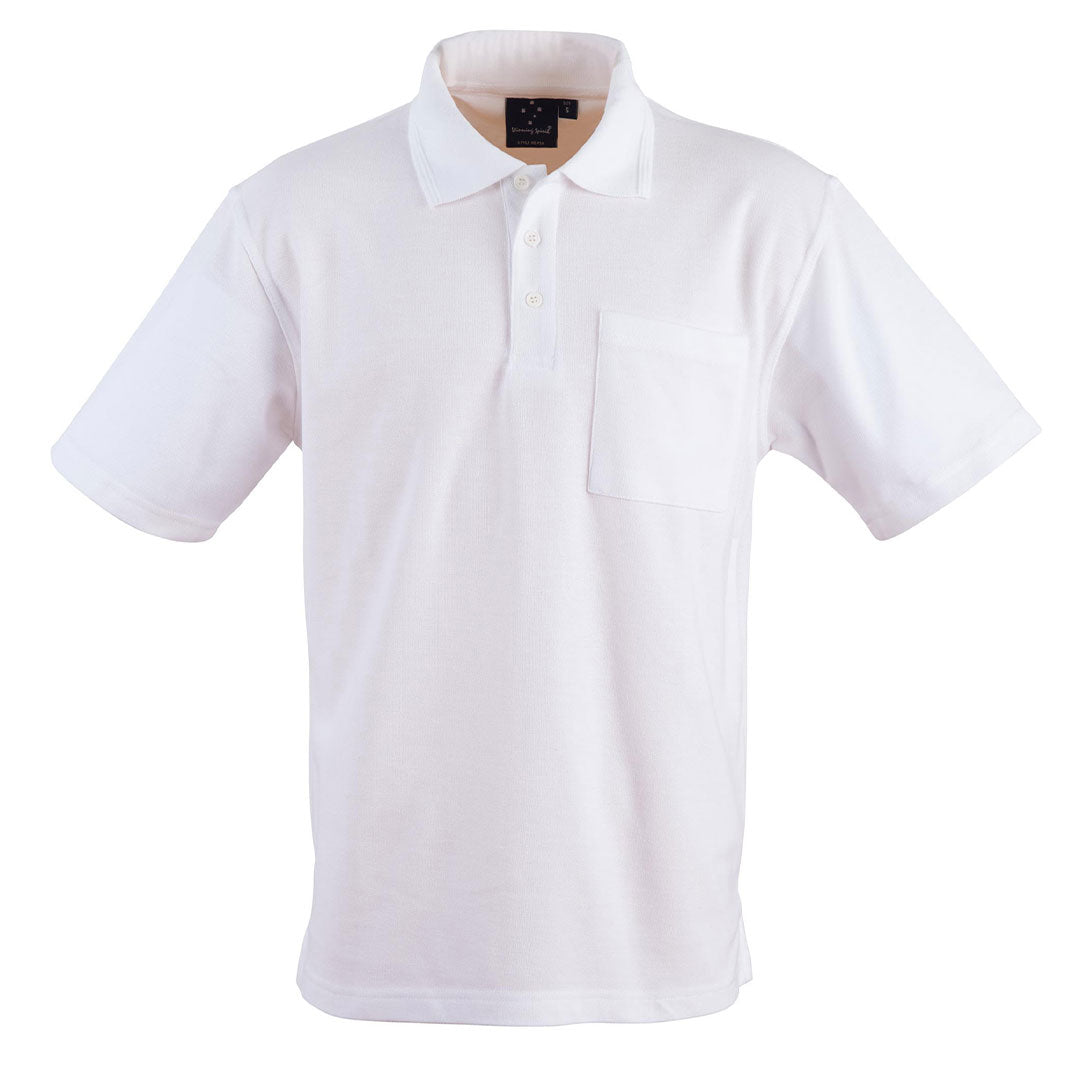 House of Uniforms The Broadbeach Pocket Polo | Adults Winning Spirit White
