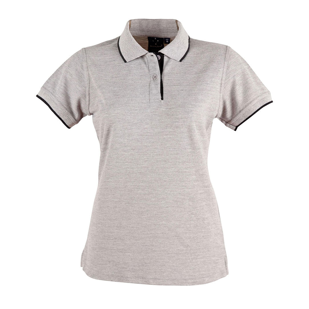 House of Uniforms The Liberty Contrast Polo | Ladies Winning Spirit Grey/Black