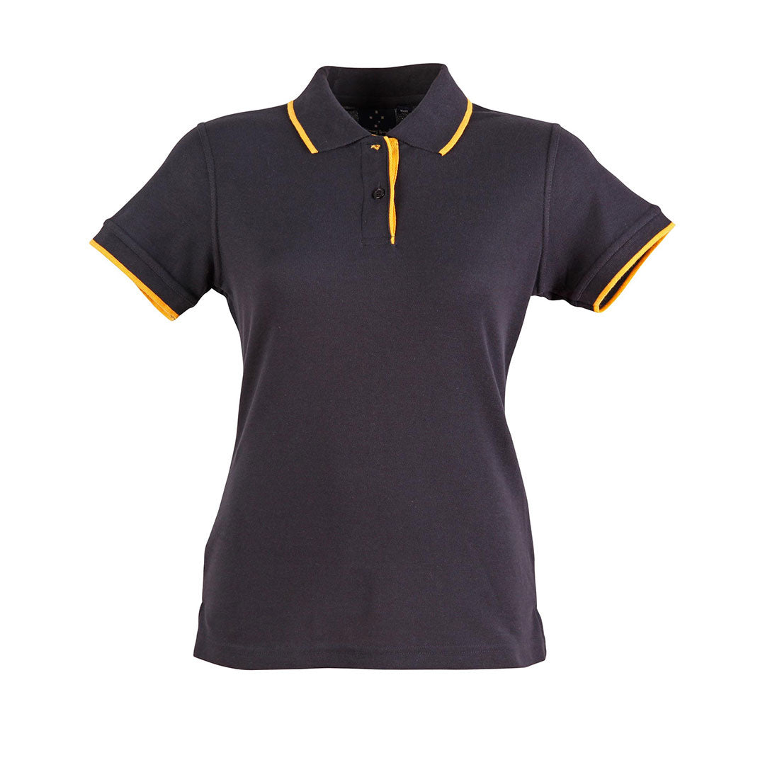House of Uniforms The Liberty Contrast Polo | Ladies Winning Spirit Navy/Gold