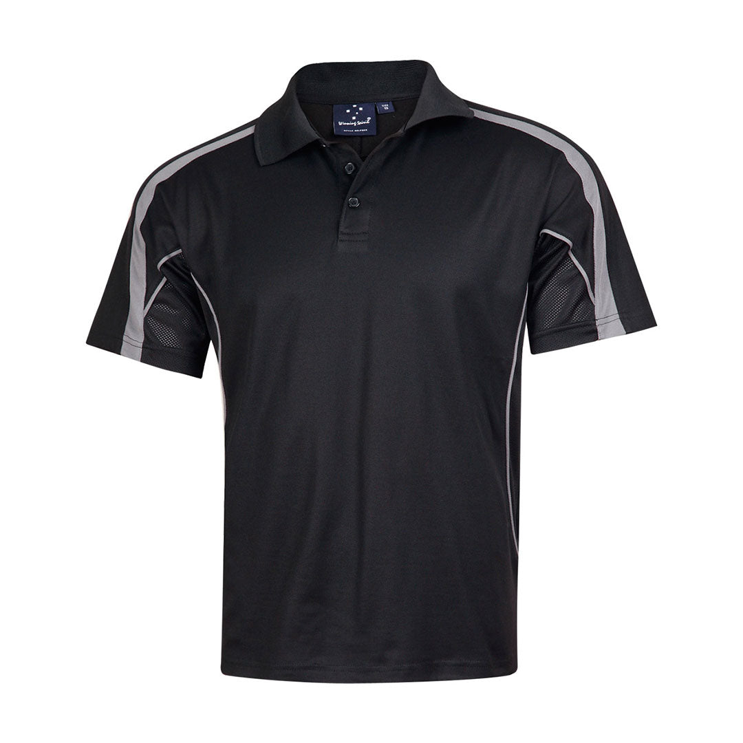 House of Uniforms The Legend Polo | Dark Colours | Kids | Short Sleeve Winning Spirit Black/Ash