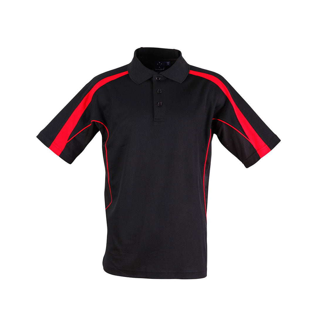 House of Uniforms The Legend Polo | Dark Colours | Kids | Short Sleeve Winning Spirit Black/Red