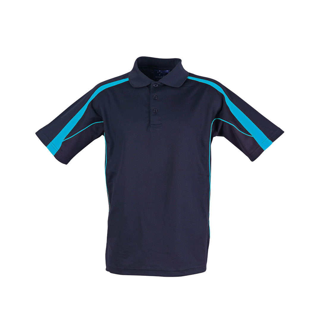 House of Uniforms The Legend Polo | Dark Colours | Kids | Short Sleeve Winning Spirit Navy/Aqua