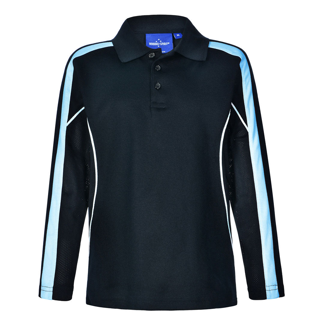 House of Uniforms The Legend Polo | Kids | Long Sleeve Winning Spirit Navy/Sky