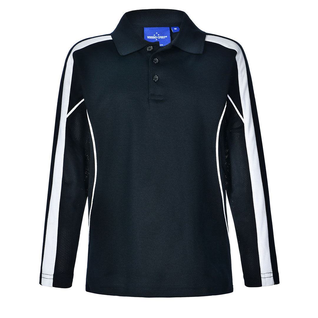 House of Uniforms The Legend Polo | Kids | Long Sleeve Winning Spirit Navy/White