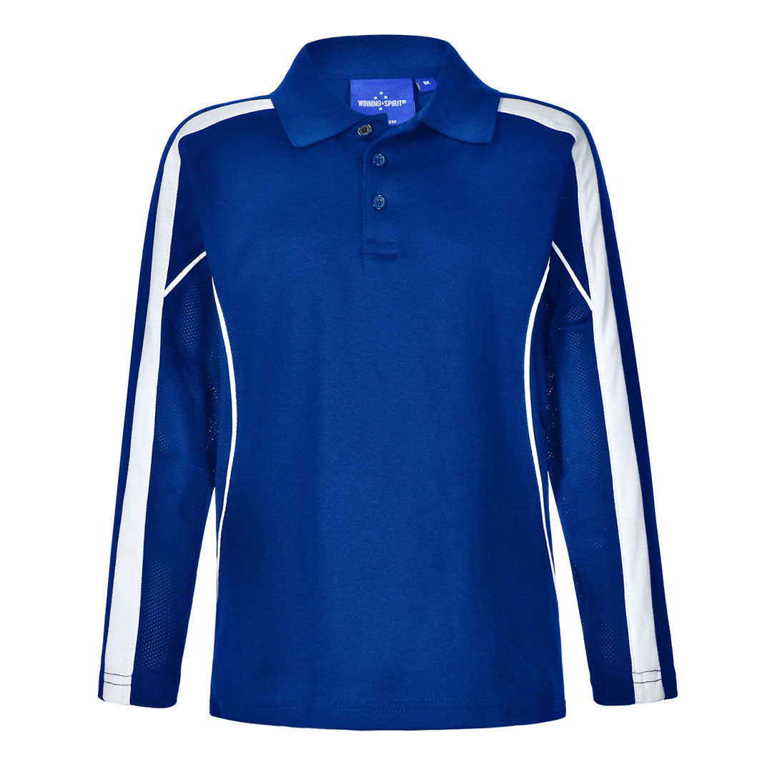 House of Uniforms The Legend Polo | Kids | Long Sleeve Winning Spirit Royal/White